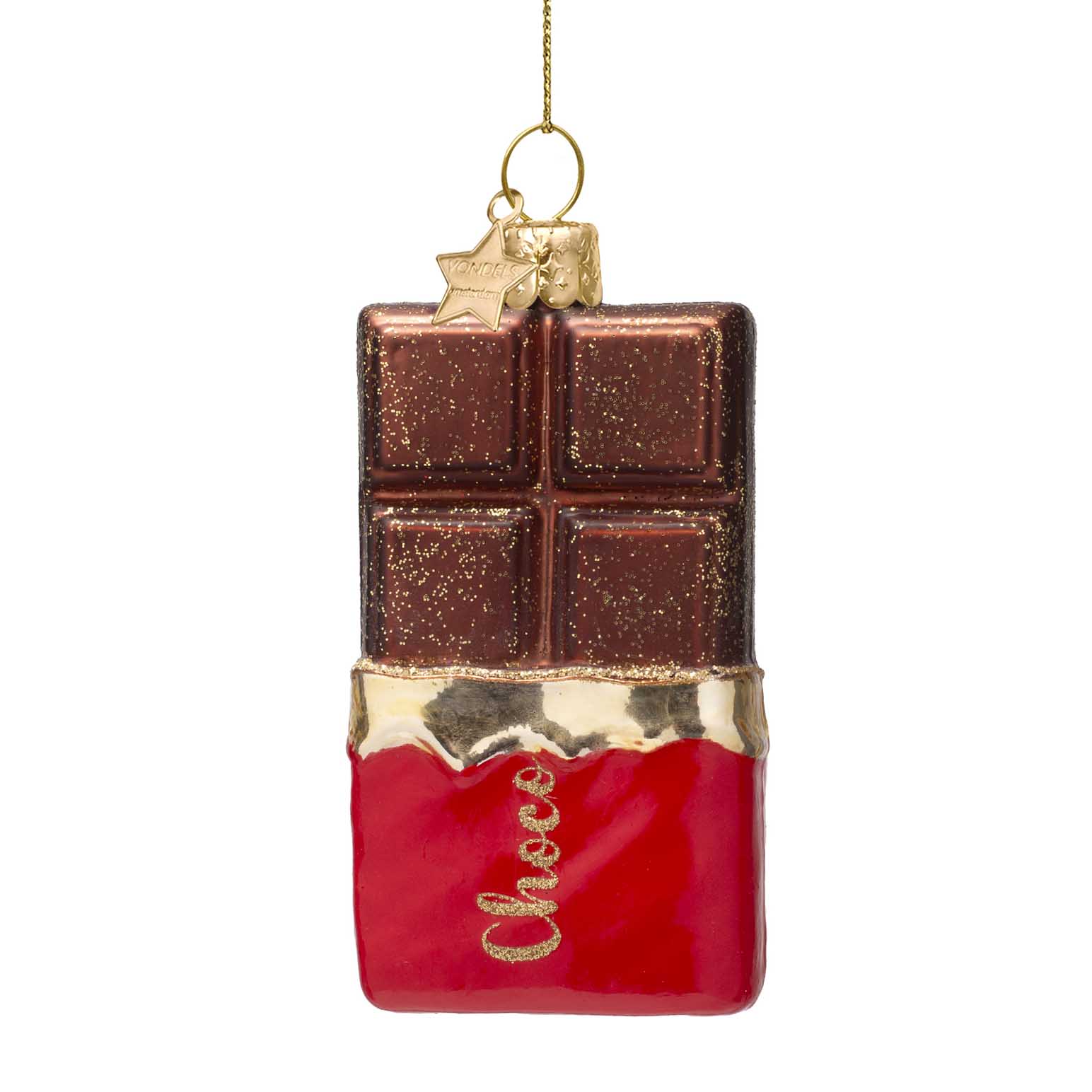 Vondels Ornament Glass Chocolate Bar 11cm